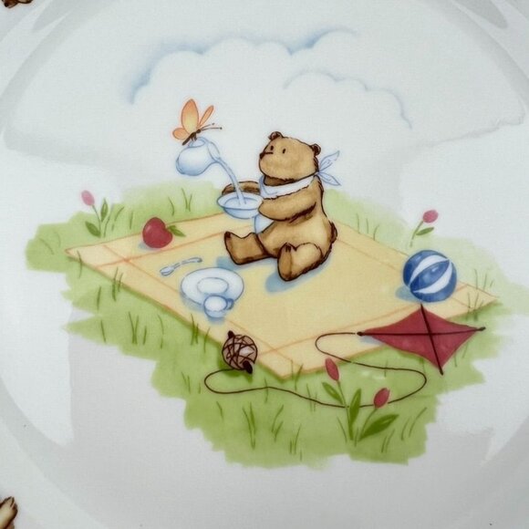 Noritake Busy Bear Childs Plate Bone China Picnic Bears 8" Springtime - Picture 5 of 9